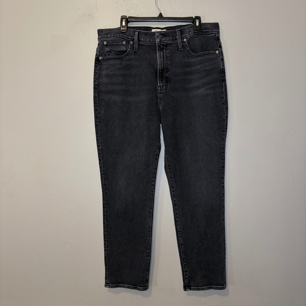 Madewell High Rise Skinny Jeans Size 32 Faded Black Charcoal Gray Stretch Denim